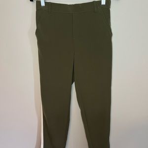 Dex - Olive Green Dress Pants with white stripe - Small